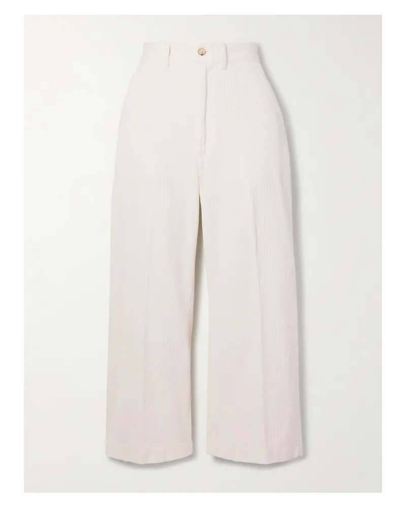 Ralph Lauren Verkürzte Hose Mit Weitem Bein Aus Baumwollcord - Weiß Weiß