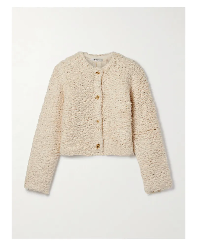 Frame Denim The Shag Cropped Knitted Cardigan - Neutrals Neutrals