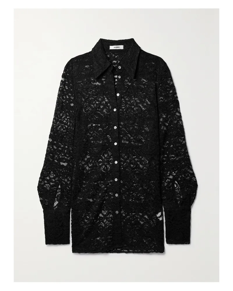 Interior The Emma Hemd Aus Schnurgebundener Spitze - Schwarz Schwarz