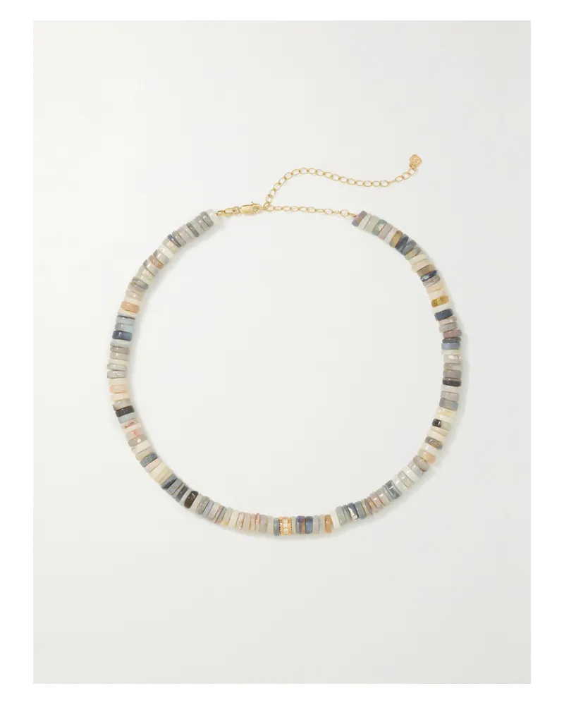 Sydney Evan 14-karat Gold, Opal And Diamond Necklace - Green Green
