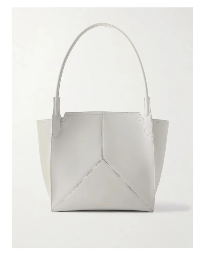 Victoria Beckham The Victoria Soft Mini Metallic Leather Tote - Silver Silver