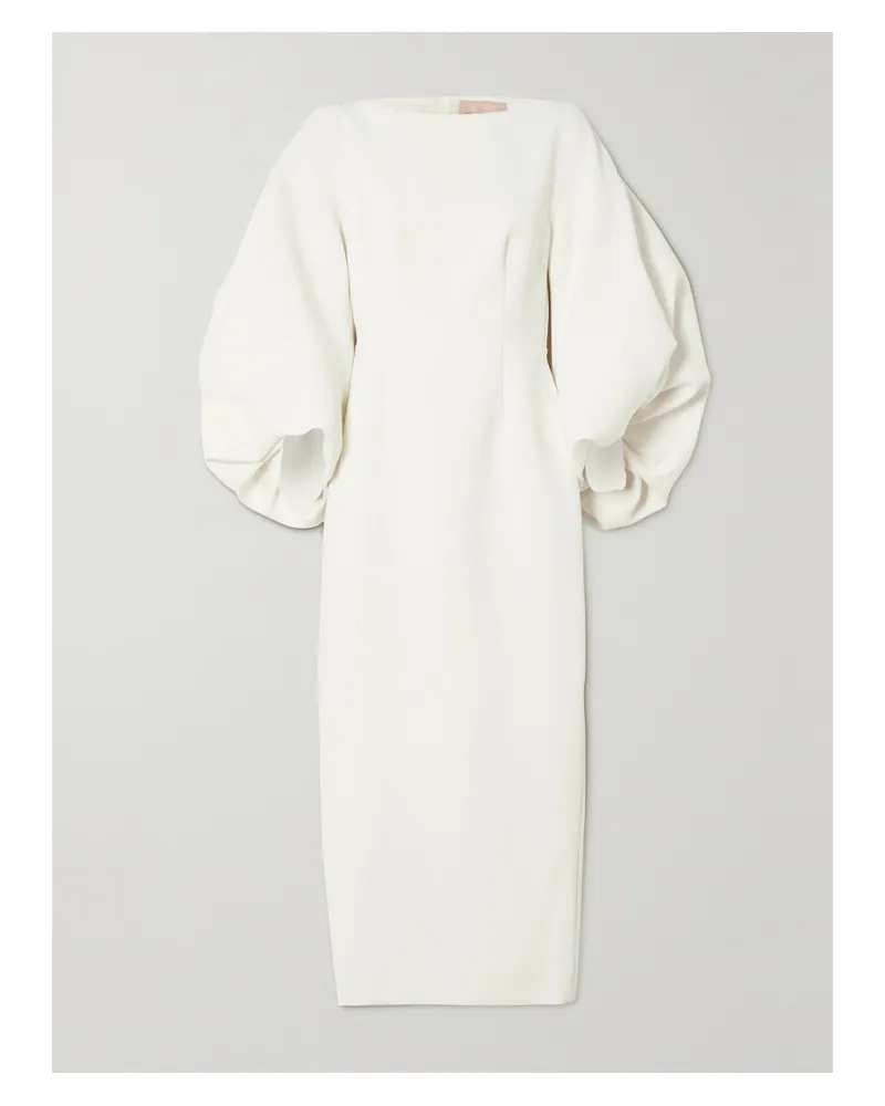 Roksanda Ilincic Garance Rückenfreies Midikleid Aus Crêpe Mit Kunstperlen - Elfenbein Elfenbein