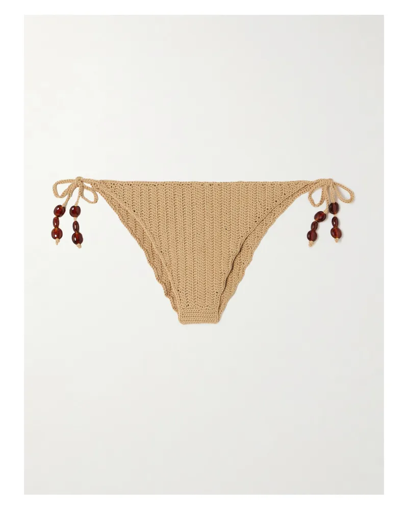 Magda Butrym Gehäkeltes Bikini-höschen Mit Zierperlen - Neutral Neutral