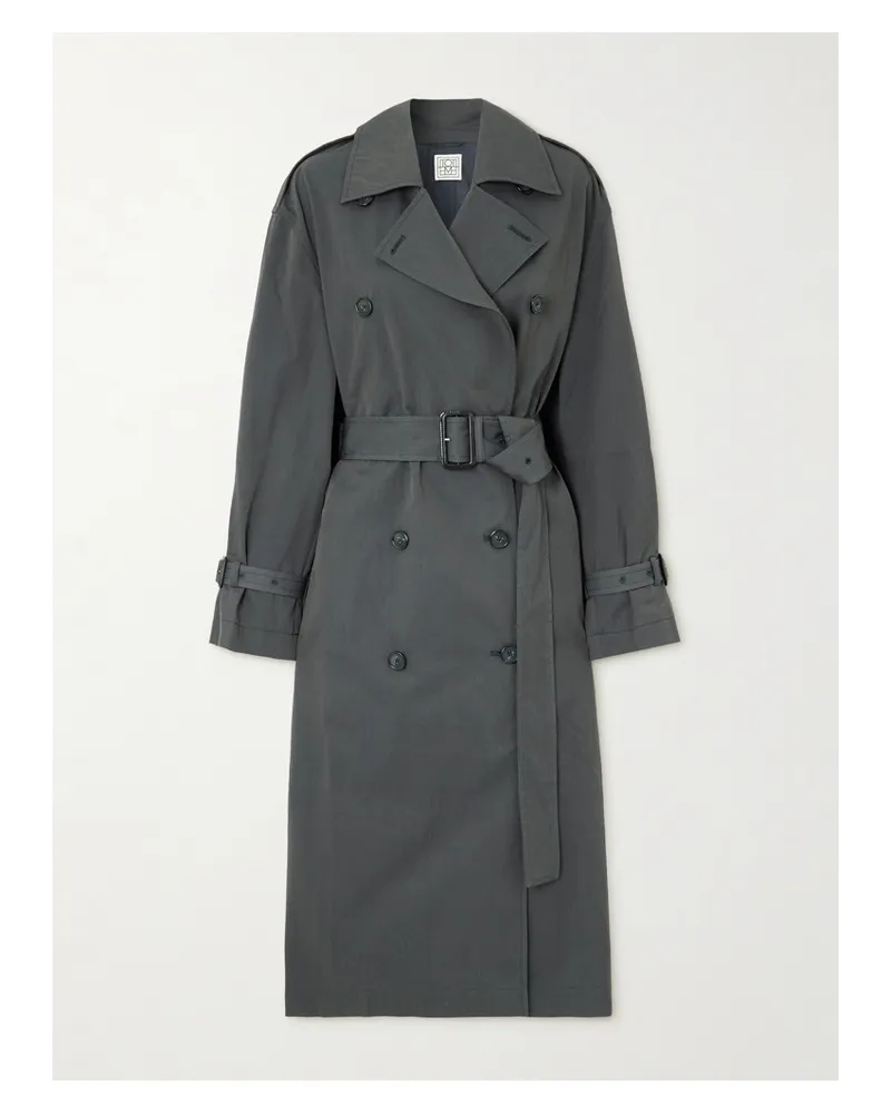 Totême Garderob Belted Organic Cotton-blend Trench Coat - Black Black