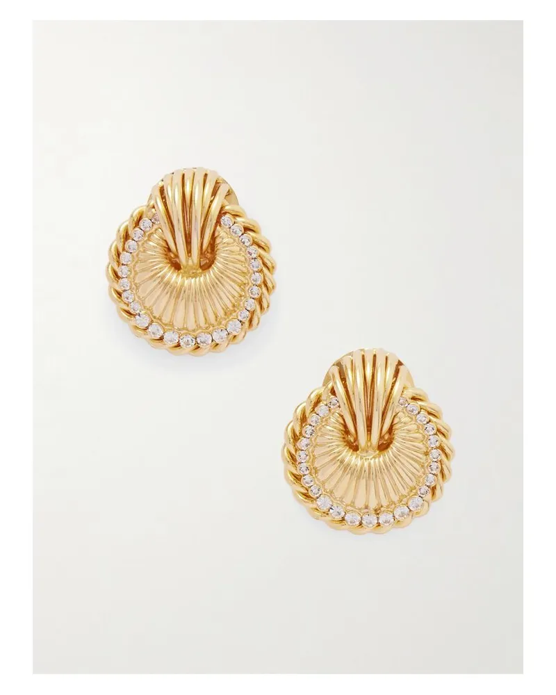 Alessandra Rich Goldfarbene Ohrclips Mit Kristallen Gold