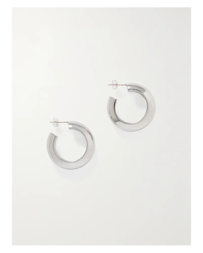 Laura Lombardi Net Sustain Cusp Platinum-plated Recycled Hoop Earrings - Silver Silver
