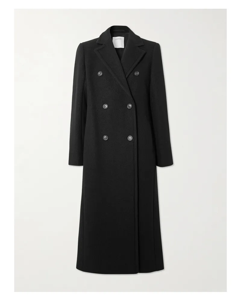 SPORTMAX Comune Doppelreihiger Wollmantel Aus Wolle - Schwarz Schwarz