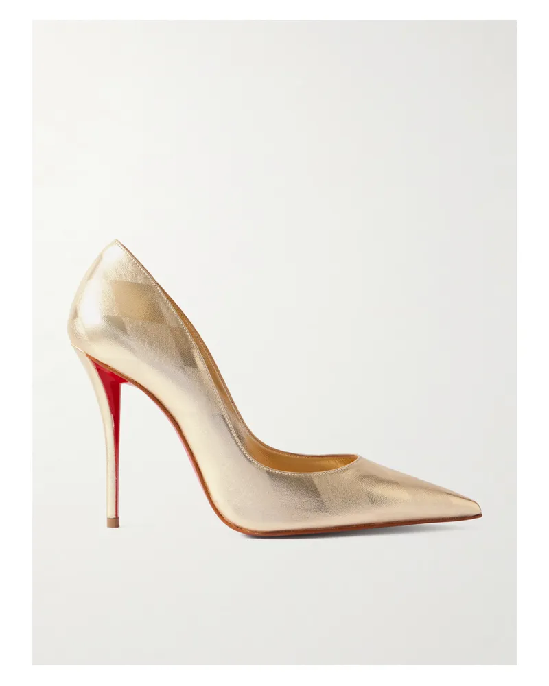 Christian Louboutin Miss Z 100 Pumps Aus Metallic-leder Mit Argyle-muster - Gold Gold