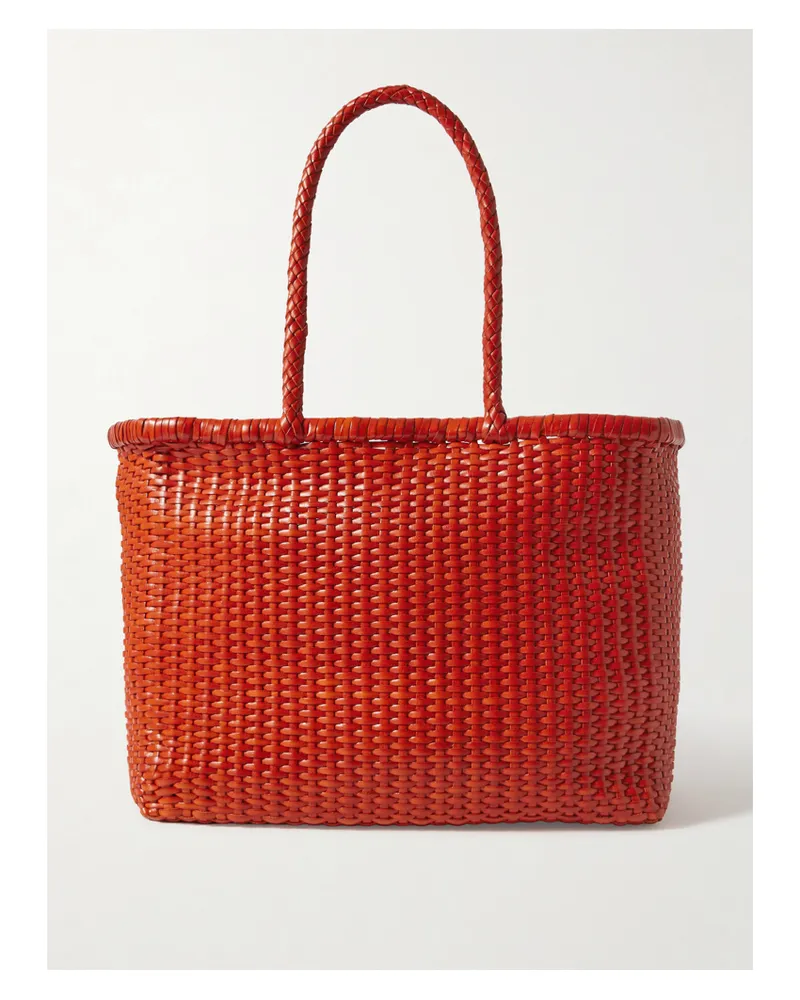Dragon Diffusion B Weave Big Woven Leather Tote - Orange Orange