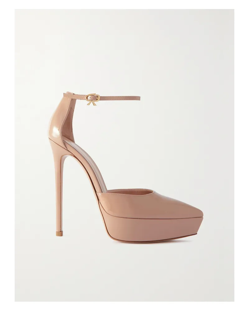 Gianvito Rossi Kasia 105 Pumps Aus Lackleder Mit Plateau - Neutral Neutral