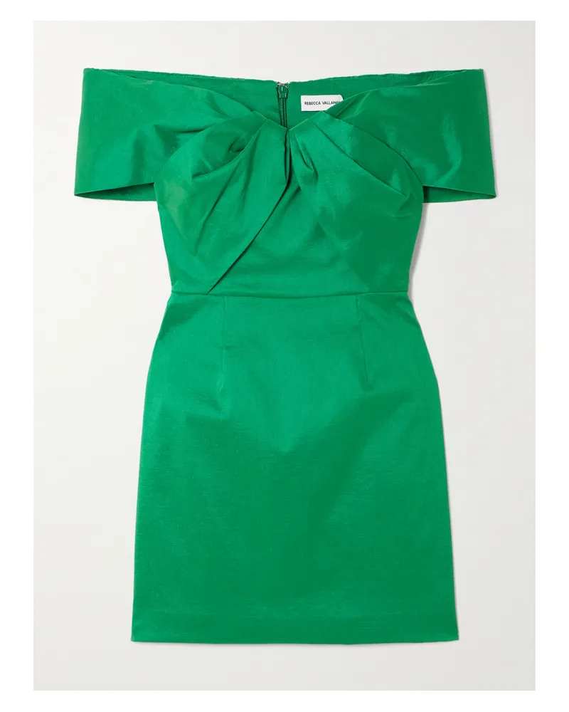 Rebecca Vallance Bailey Schulterfreies Minikleid Aus Stretch-crêpe Mit Raffungen - Grün Grün