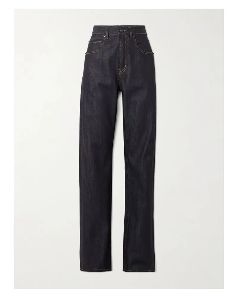 Saint Laurent Hoch Sitzende Jeans Mit Geradem Bein - Blau Blau