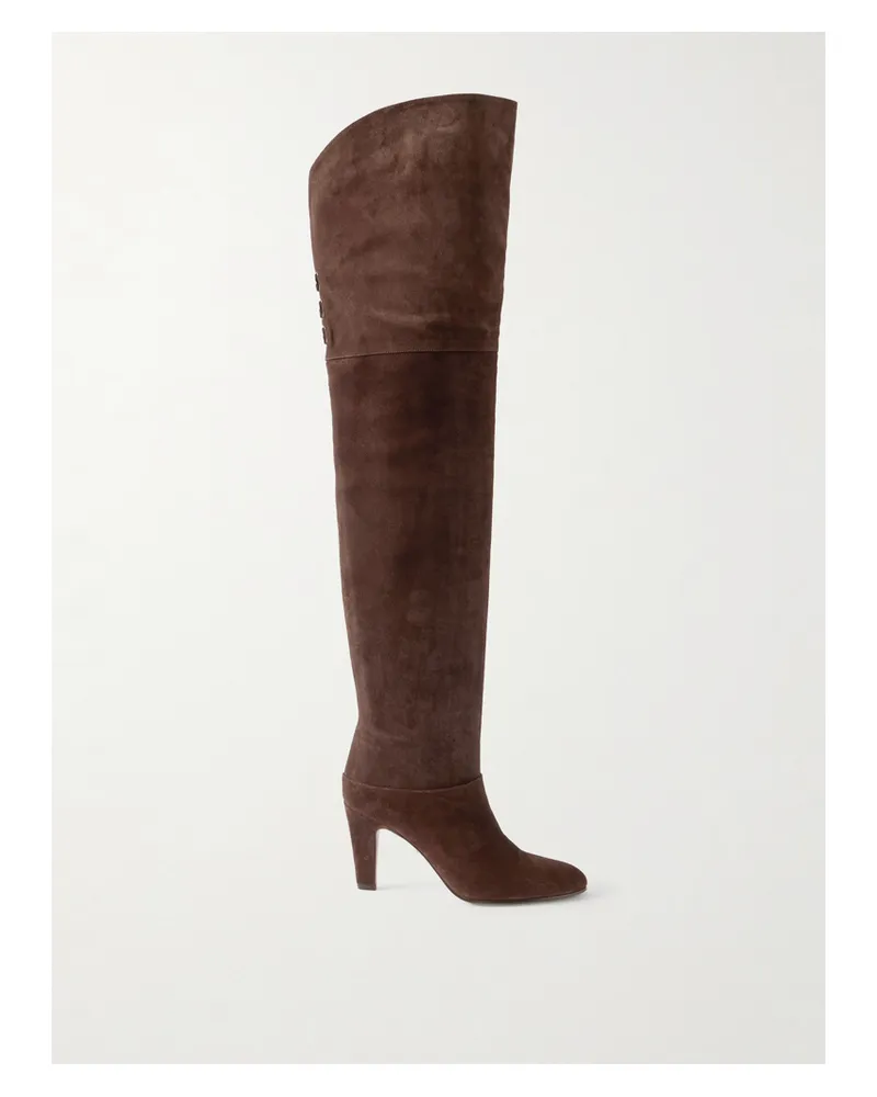 Chloé Eve Overknees Aus Veloursleder - Braun Braun