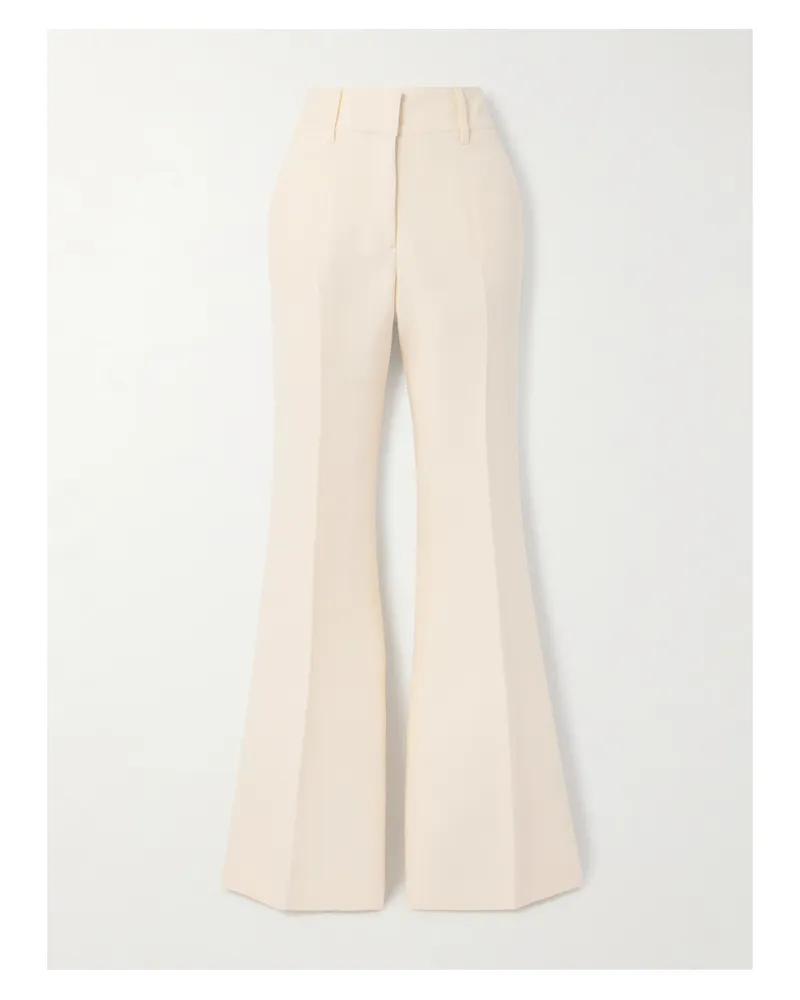 Gabriela Hearst Rhein Hose Aus Einer Woll-seidenmischung Mit Falten - Elfenbein Elfenbein