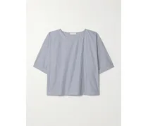 Saria Verkürztes T-shirt aus Gestreifter Baumwollpopeline