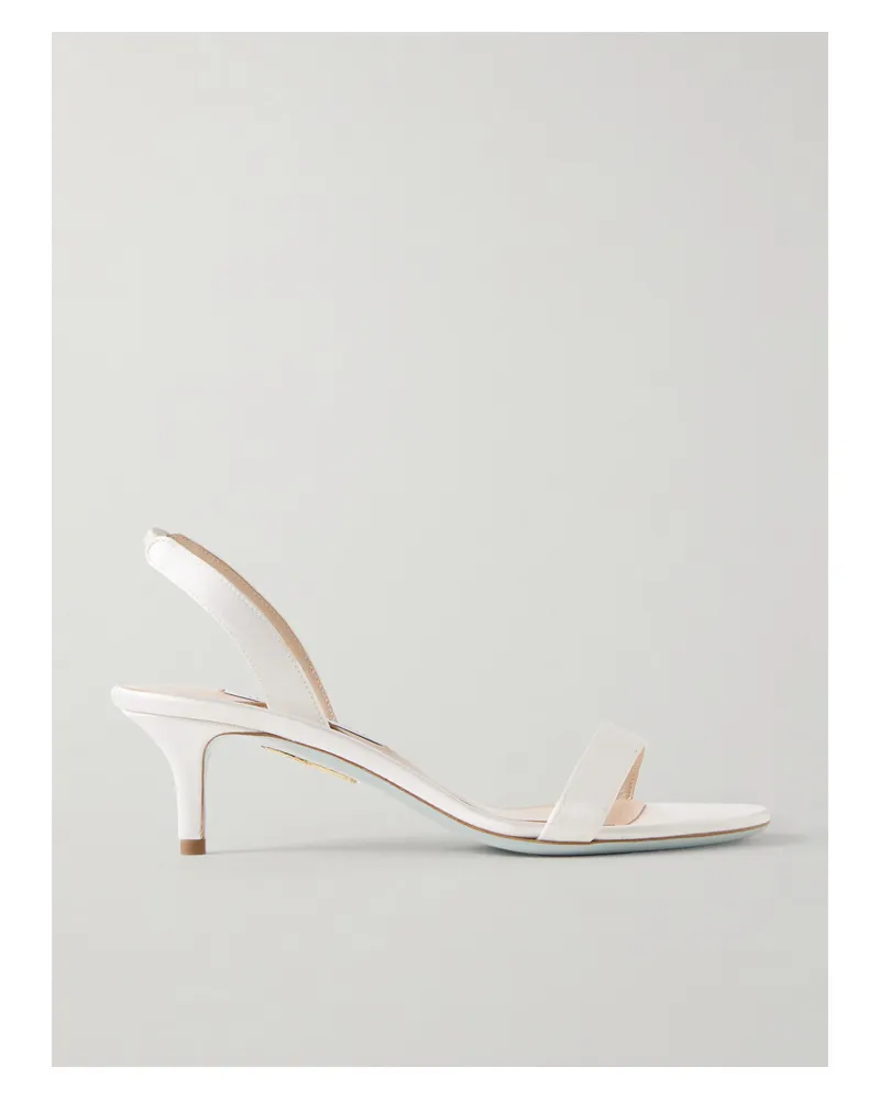 Aquazzura So Nude 50 Satin Slingback Sandals - White White