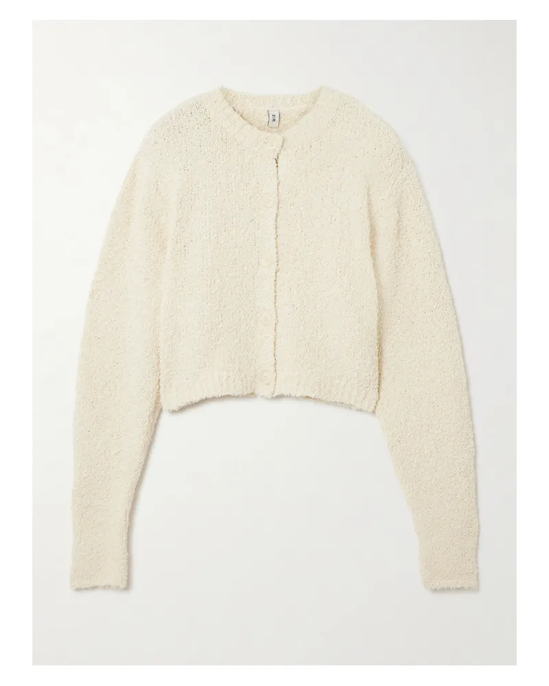 SIR Tropicana Verkürzter Cardigan Aus Bouclé Aus Einer Baumwollmischung - Ecru Ecru