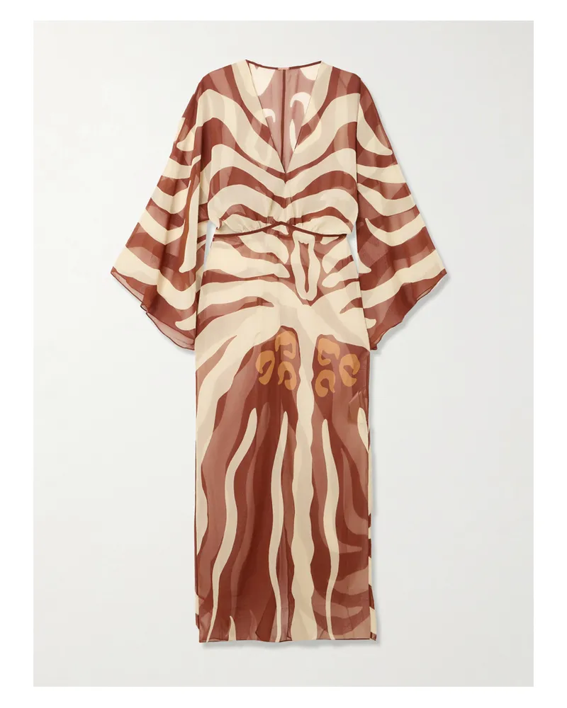 Johanna Ortiz Spiritual Healers Bedrucktes Maxikleid Aus Recyceltem Georgette - Braun Braun