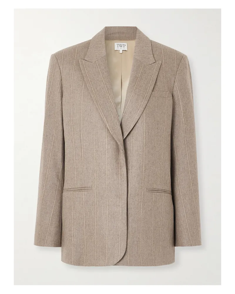 TWP Sweet Pea Blazer Aus Einer Wollmischung Mit Nadelstreifen - Neutral Neutral