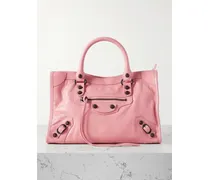 Le City Small Embellished Textured-leather Tote - Pink