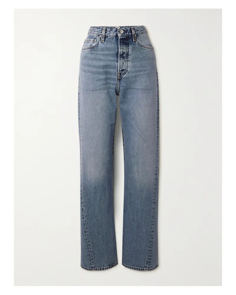 Totême Twisted Seam High-rise Straight-leg Jeans - Blue Blue