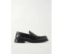 James Intrecciato Leather Loafers - Black