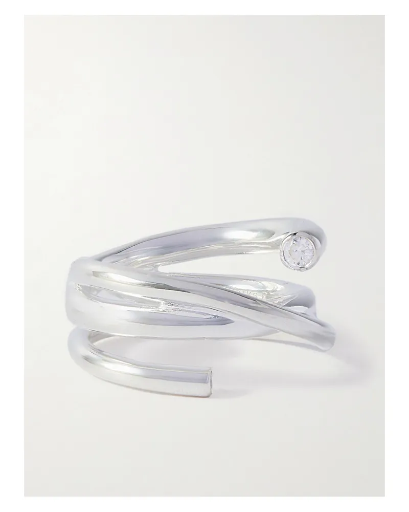 Completedworks Verter Ring aus Recyceltem  mit Cubic Zirkonia Silber