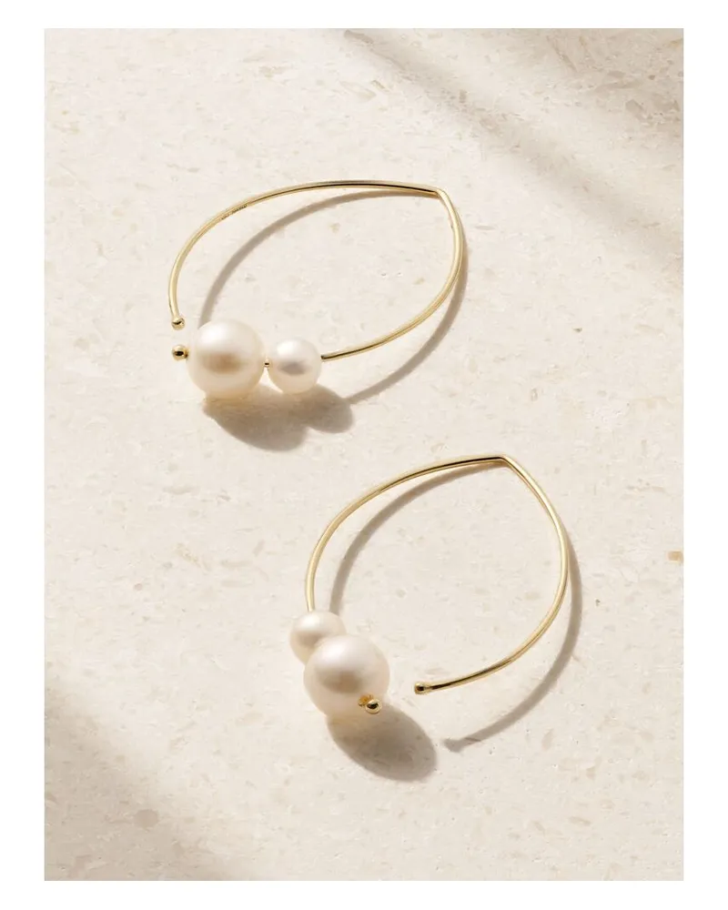MIZUKI Ohrringe Aus 14 Karat Gold Mit Perlen Gold
