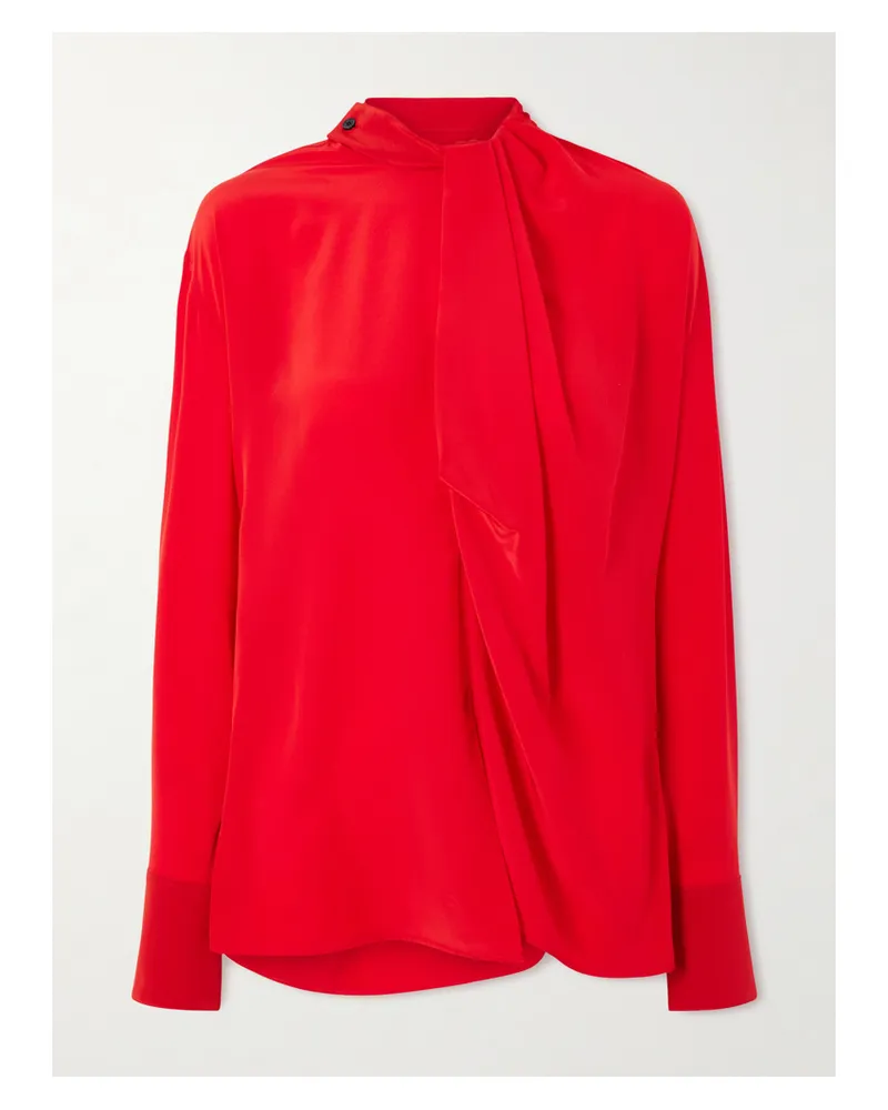 Victoria Beckham Seidenbluse Mit Raffungen - Rot Rot