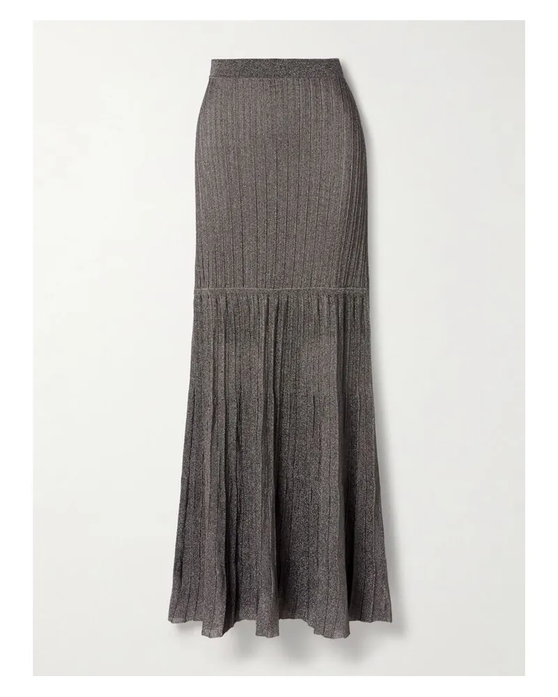 Adam Lippes Maxirock Aus Metallic-rippstrick - Braun Braun