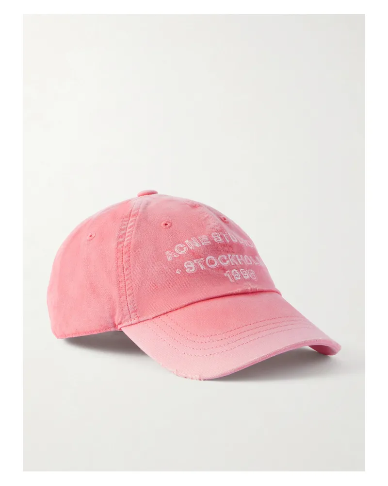 Acne Studios Cuddy Sunkissed Logo-print Cotton-twill Cap - Pink Pink