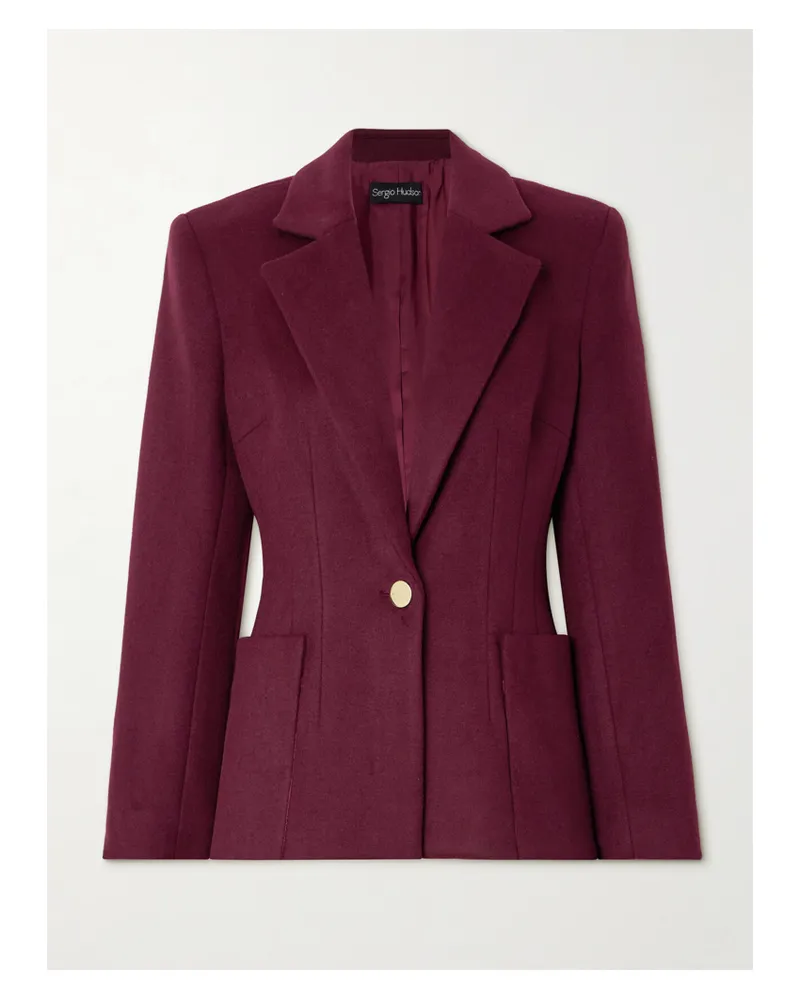 Sergio Hudson Blazer Aus Einer Woll-kaschmirmischung - Burgunder Burgunder