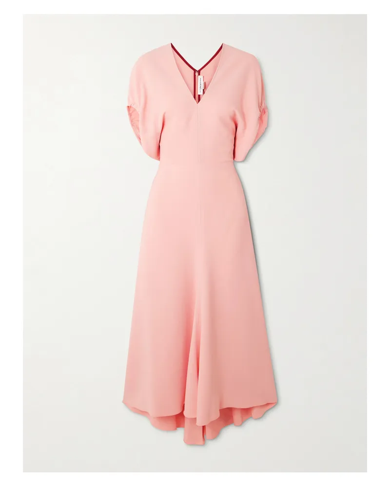 Victoria Beckham Midikleid Aus Crêpe Mit Raffungen - Pink Pink