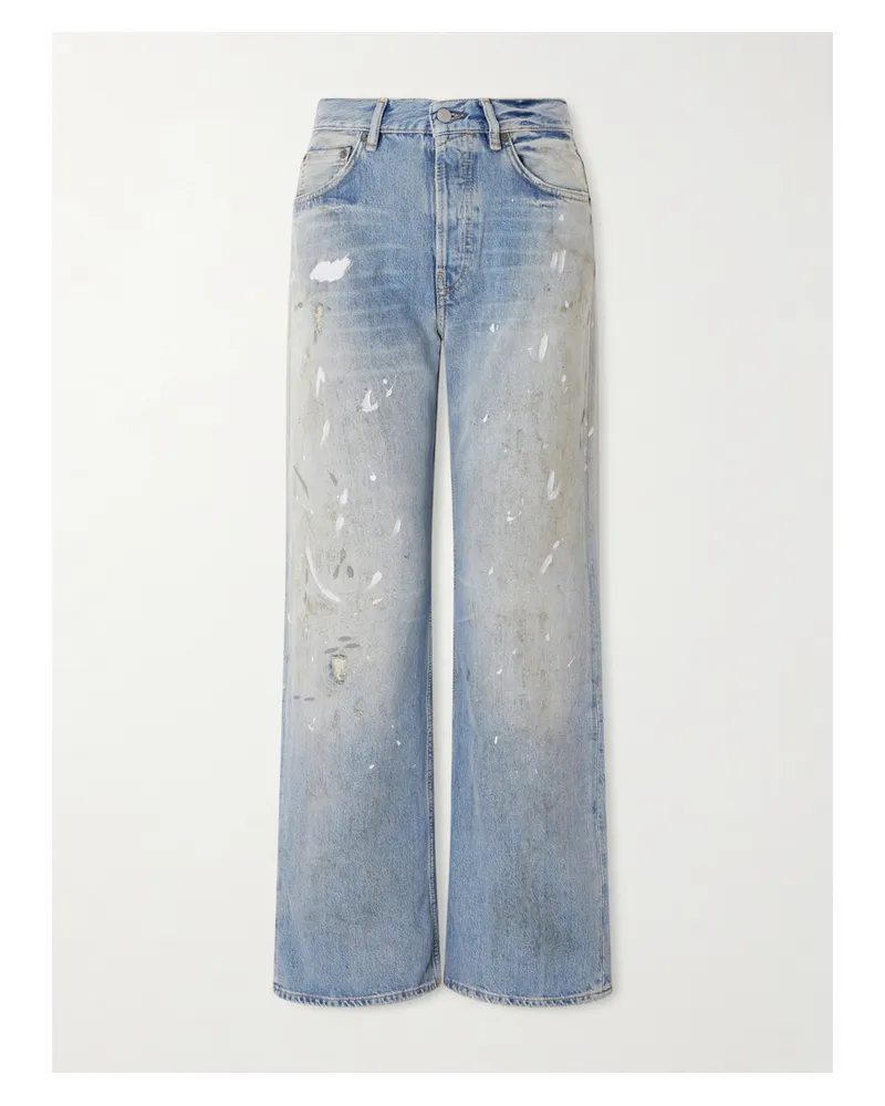 Acne Studios 2021 Distressed Mid-rise Straight-leg Jeans - Blue Blue