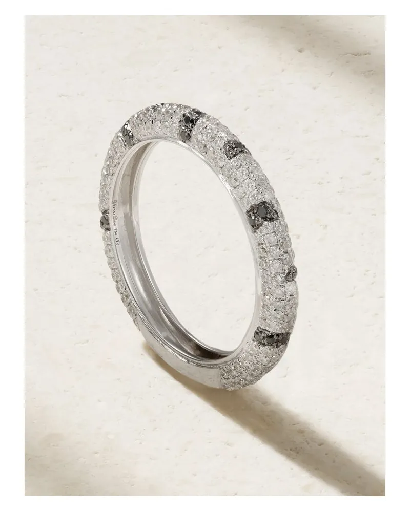 Yvonne Léon Mini Alliance Zebre Ring Aus 18 Karat Weißgold Mit Diamanten Gold