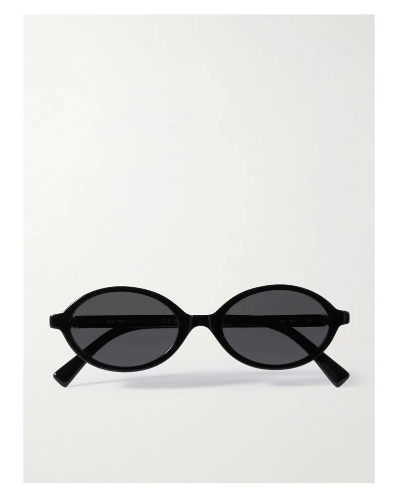 Miu Miu Sonnenbrille Mit Rundem Rahmen Aus Azetat - Schwarz Schwarz