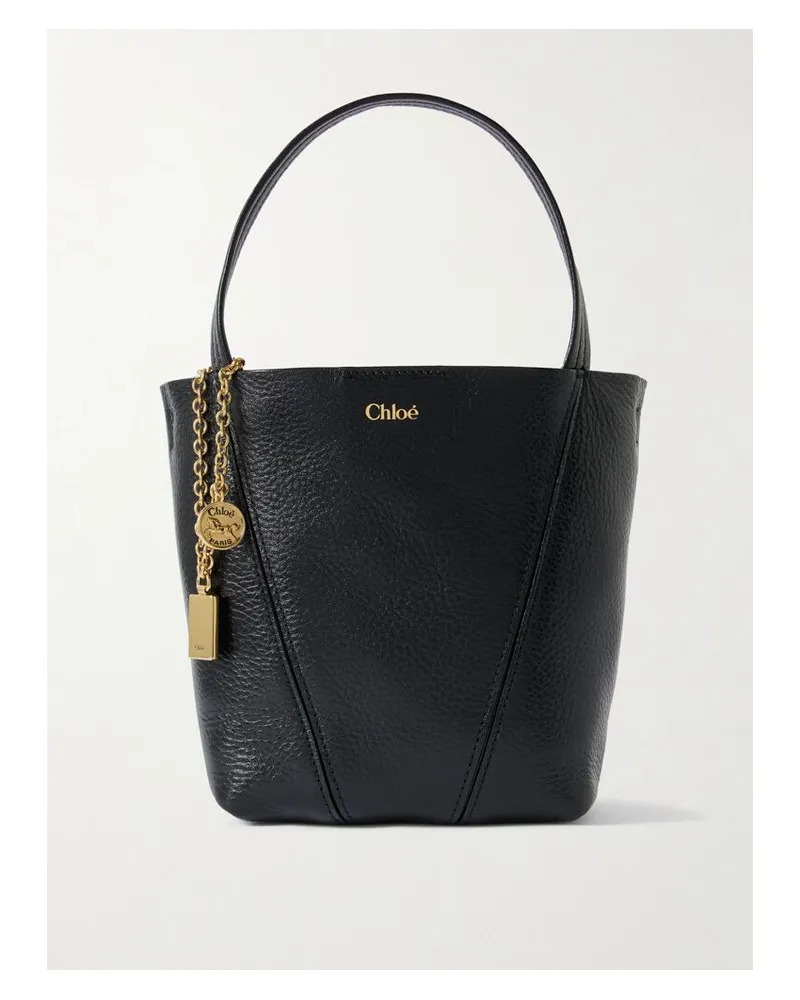 Chloé Spin Kleine Tote Aus Strukturiertem Leder Mit Verzierungen - Schwarz Schwarz