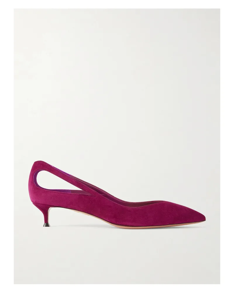 Aquazzura Sheeva 30 Cut-out Suede Pumps - Purple Purple