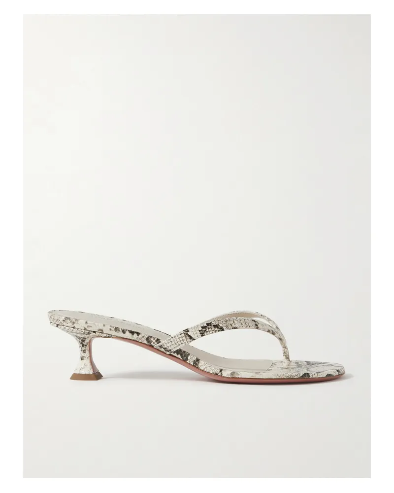Amina Muaddi Juliette Zehensandalen Aus Leder Mit Schlangeneffekt - Animal-Print Animal-print