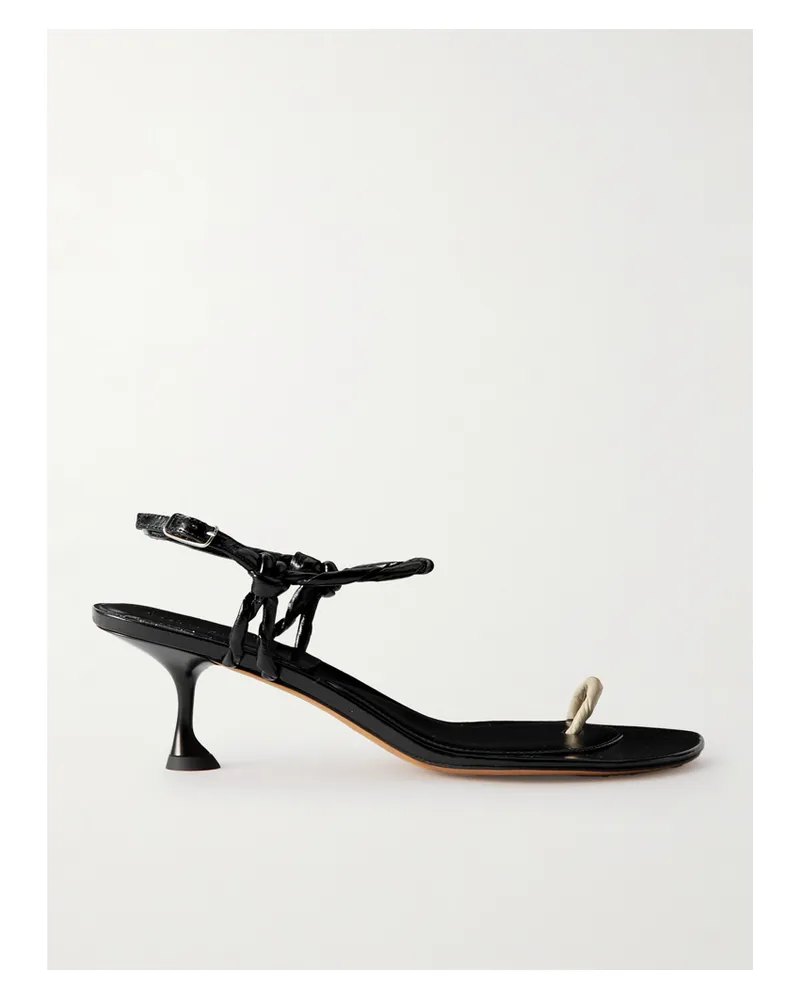 Proenza Schouler Sandalen Aus Glanzleder Mit Twist-details - Schwarz Schwarz