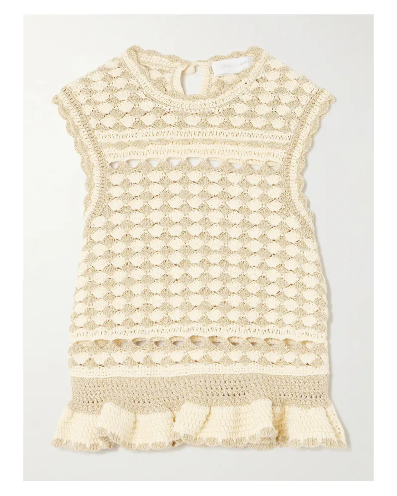 Zimmermann Wanderlust Crocheted Top - Neutrals Neutrals