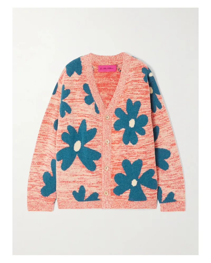 The Elder Statesman Floral Sun & Moon Cardigan Aus Chenille Aus Einer Kaschmirmischung In Jacquard-strick - Mehrfarbig Mehrfarbig