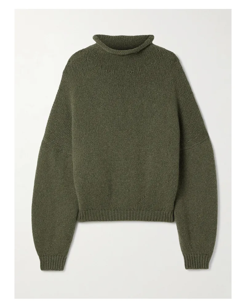 KHAITE Juniper Cashmere Turtleneck Sweater - Green Green