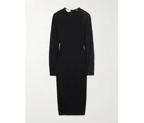 Miracle Lace-trimmed Crepe Dress - Black