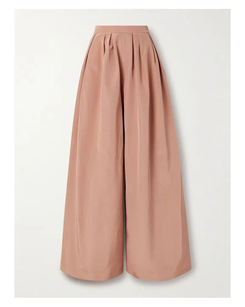 Carolina Herrera New York Hose Mit Weitem Bein Aus Faille Aus Einer Baumwollmischung Mit Falten - Pink Pink