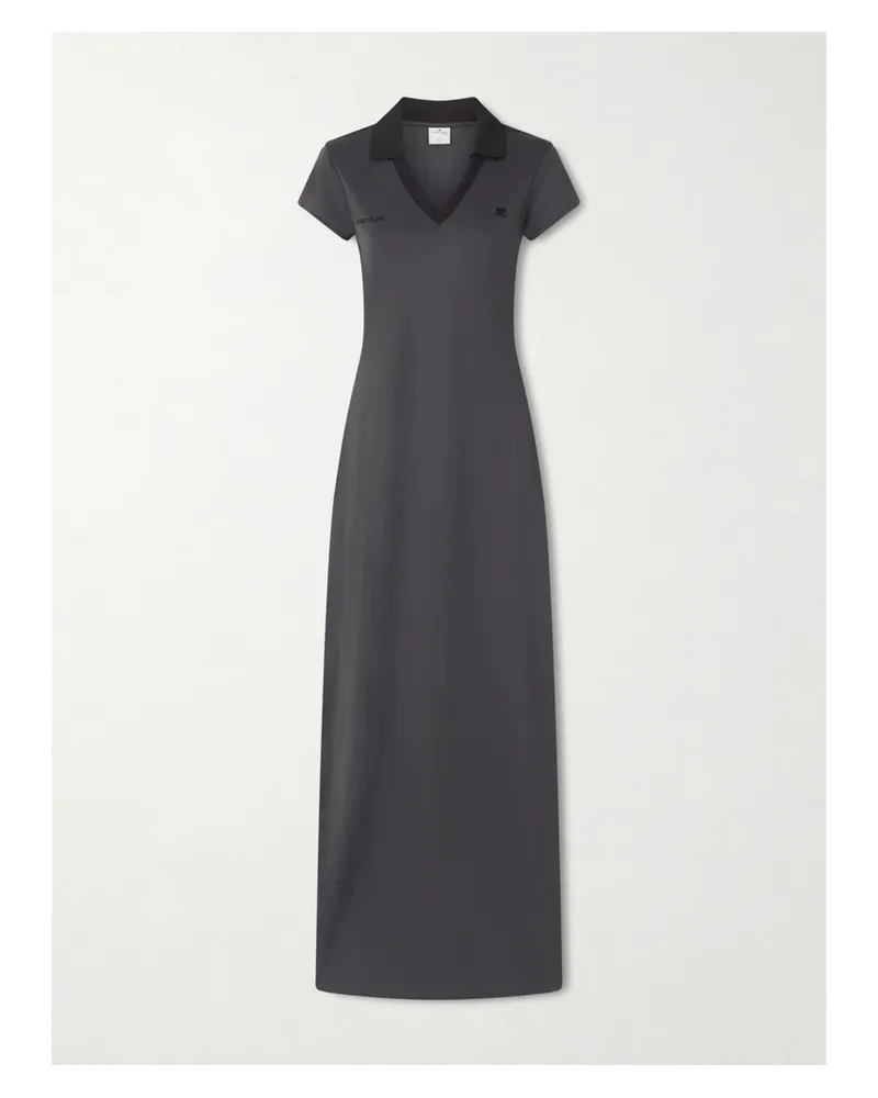 Courrèges Maxikleid Aus Jersey Mit Stickereien - Grau Grau