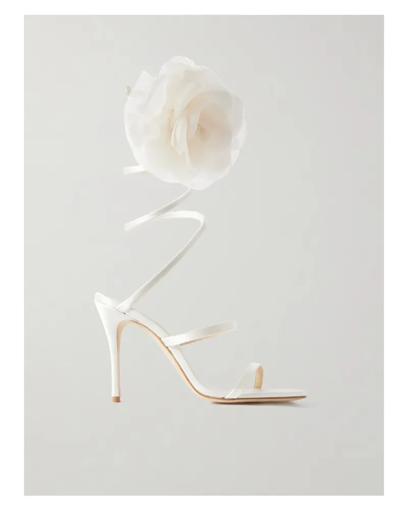 Magda Butrym Spiral Sandalen Aus Satin Mit Applikation - Creme Creme