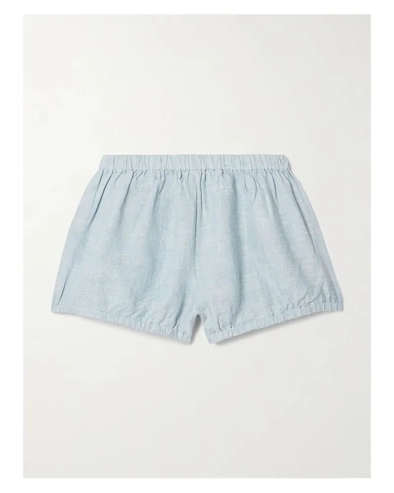 Suzie Kondi Hera Bloomers Shorts Aus Leinen-chambray - Blau Blau