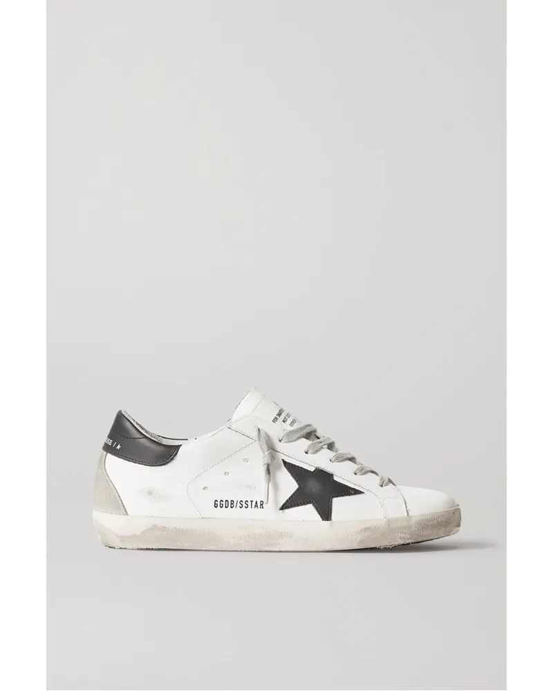 Golden Goose Superstar Sneakers aus Leder in Distressed-optik Weiß