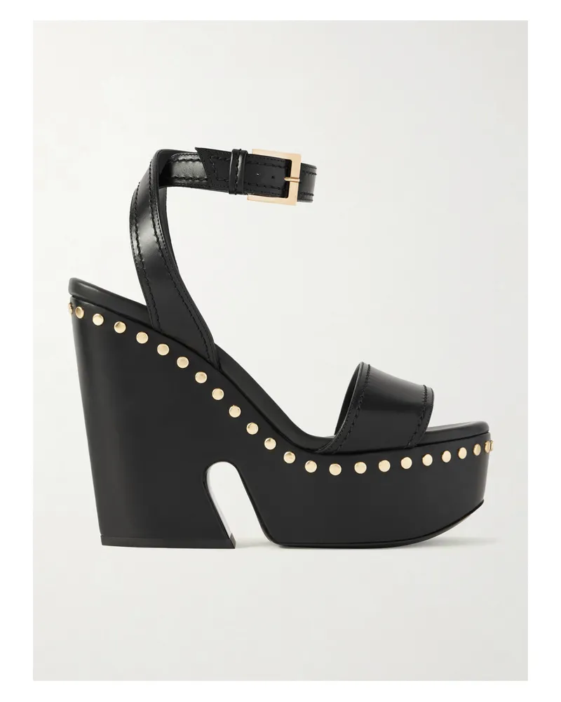 Givenchy Studded Leather Platform Sandals - Black Black